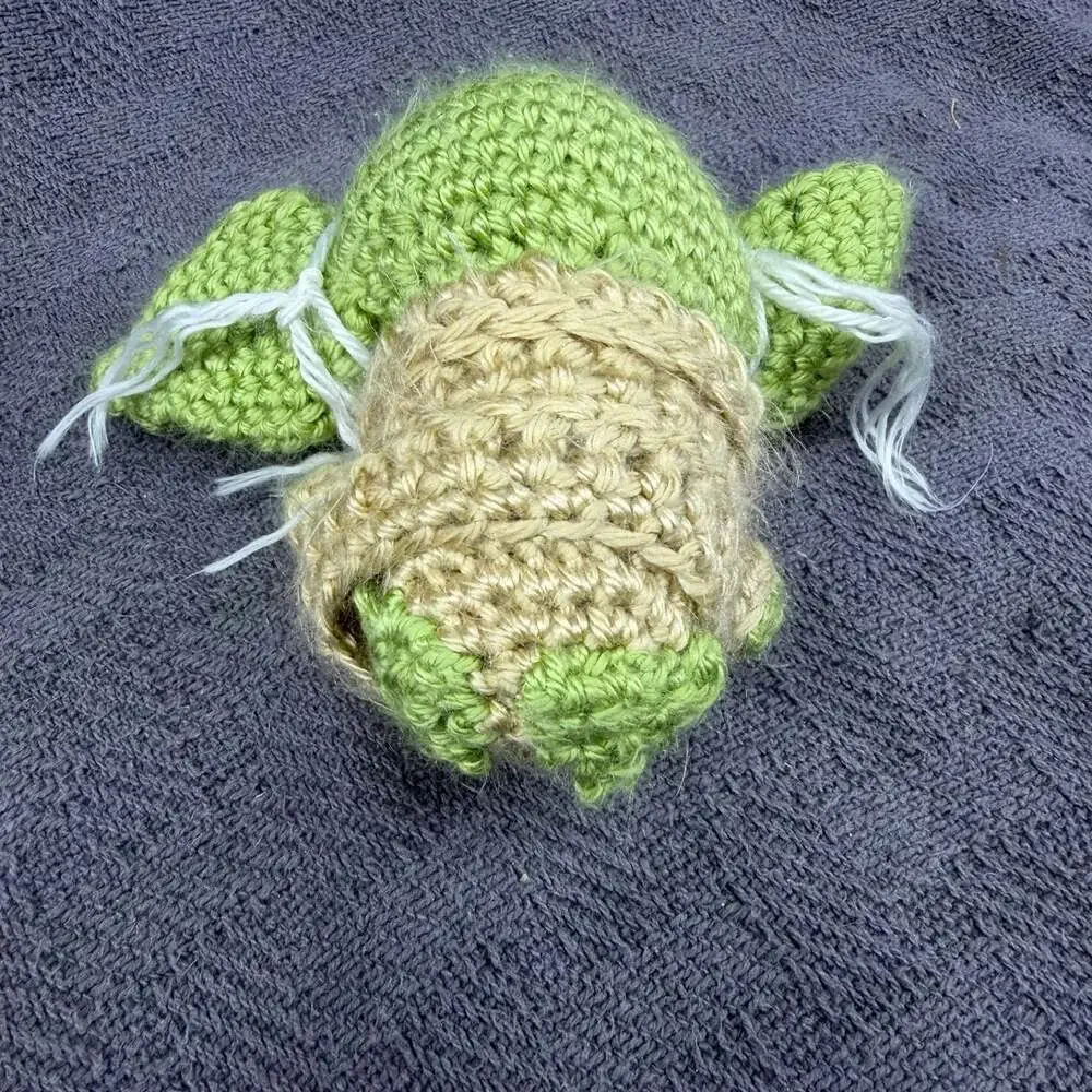 Handmade Crochet Grogu Baby Yoda Amigurumi Plush with Face Mask
